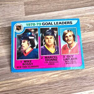 Topps NHL Hockey Card 1979 Goal Leaders Bossy Dionne Lafleur No 1